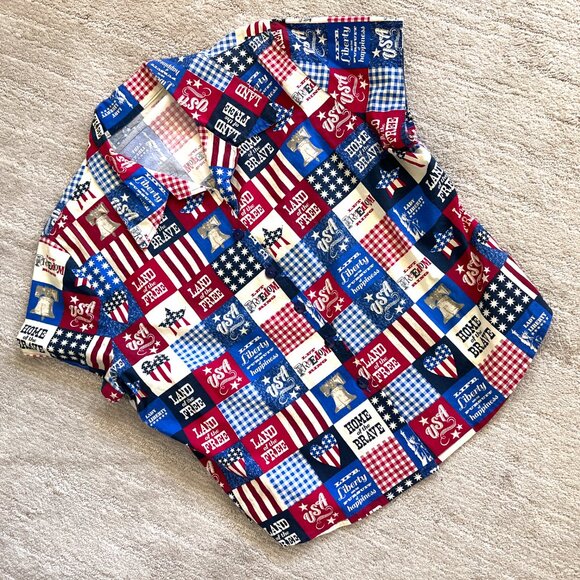 Patriotic - Country Loving - Short Sleeve Blouse - Size Medium/Large - Handmade - Picture 2 of 8